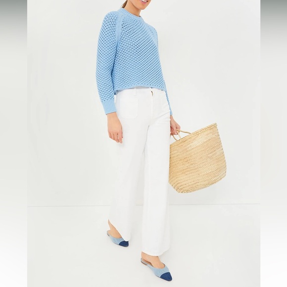 Corsica Blue Crochet Knit Annette Sweater - Picture 2 of 8